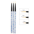 Custom Design Wholesale UV Gel Painting Acrylic Nylon Brush Nail Painting Drawing Pen 3pcs Nail Art Liner Brushes